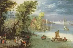 Brueghel, Jan, the elder: River with village