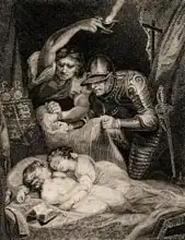English school (19th century): Death of King Edward V (1470-83) and his Brother, Richard (1472-83) Duke of York