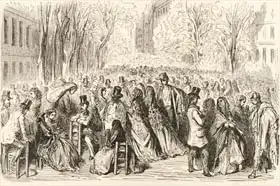 English school (19th century): Las Ramblas, Barcelona, illustration from 
