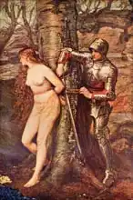 Millais, John Everet: A Knight-errant - Figure of chivalric romance literature, illustration from 