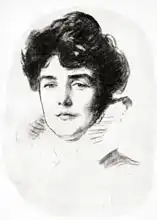 Sargent, John Singer: Jeanette Jennie Jerome, Lady Randolph Churchill and mother of Sir Winston Churchill, from A Roving Commission by Winston S. Churchill pub. by Scribners