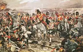 Woodville, Richard Caton: Charge of the Scots Greys at Waterloo