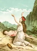English school (19th century): Hagar and Ishmael