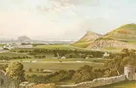 English school (19th century): Edinburgh from Craigmillar Castle