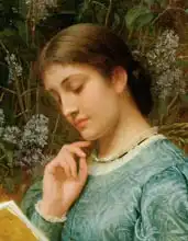 Perugini, Charles Edward: Girl Reading (Possibly Kate Dickens)