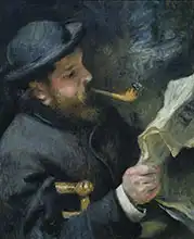 Renoir, Auguste: Claude Monet reading newspaper