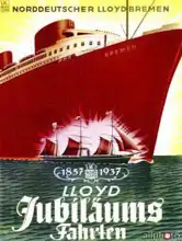 Unknown: Lloyd Anniversary Cruises 1857-1937, poster advertising the North German Lloyd Line