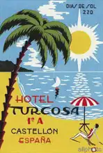 Unknown: Luggage label advertising the Spanish Hotel Turcosa