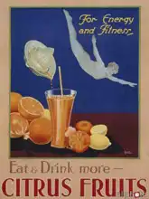 Unknown: For Energy and Fitness, Eat and Drink more Citrus Fruits, health poster