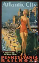 Unknown: Pennsylvania Railroad poster promoting travel to Atlantic City Americas All Year Resort