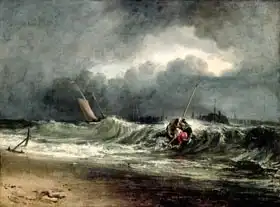 Turner, William: Fishermen upon a lee-shore in squally weather