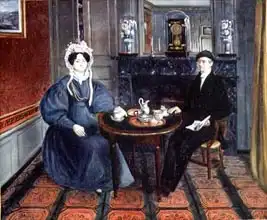 French school (19th century): Couple Having Tea