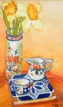 Thewsey, Joa: Chinese Vase with Daffodils, Pot and Jug,2014