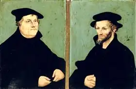 Cranach, Lucas: Double Portrait of Martin Luther (1483-1546) and Philipp Melanchthon (1497-1560) 1543