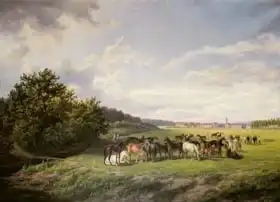 Schiffer, Anton: View of the Kladrub Studfarm in Bohemia