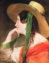 Amerling, Friedrich von: Girl in a Yellow Straw Hat