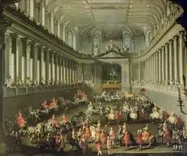 Mytens or Meytens, Martin II: A Cavalcade in the Winter Riding School of the Vienna Hof to celebrate the defeat of the French army at Prague, 1743 (for detail see 66596 and 66708)
