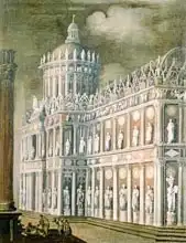 Nome, Francois de: Architectural Fantasy depicting the healing of the paralysed