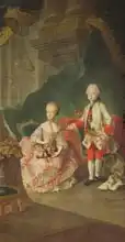 Mytens or Meytens, Martin II: Two children of Empress Maria Theresa of Austria (1717-80) Leopold (1747-92) (later Emperor Leopold II) and his sister Princess Maria Christine (later wife of Albert Sachsen-Teschen founder of the