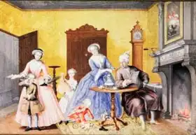Maria Christine, Archduchess of Austria: Christmas in the Royal household of Empress Maria Theresa of Austria (1717-80) with her husband, Francis I (1708-65), and children, Maria Christine, Ferdinand I (later Duke of Modena) (1754-1806)