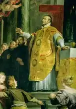 Rubens, Peter Paul: The Vision of St. Ignatius of Loyola (c.1491-1556) detail of the saint, 1617-18