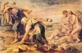 Rubens, Peter Paul: Deucalion and Pyrrha Repeople the World by Throwing Stones Behind Them