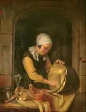 Schalken or Schalcken, Godfried: An Old Woman Scouring a Pot