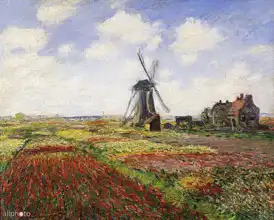 Monet, Claude: Tulip field with Rijnsburským mill