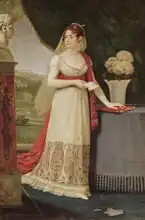 Gros, Antoine-Jean: Josephine Tasher de la Pagerie (1763-1814) Empress of the French, gazing at a bust of her son Eugene de Beauharnais (1781-1824) at Malmaison
