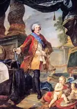 Natoire, Charles Joseph: Louis (1729-65) Dauphin of France with a Plan of the Siege of Tournai