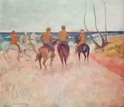 Gauguin, Paul: Horseman on the Beach (Hiva Hoa) 1902