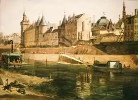 Dauzats, Adrien: The Palais de Justice, the Conciergerie and the Tour de l