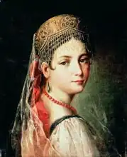 Gandolfi, Mauro: Portrait of a Young Girl in Sarafan and Kokoshnik, 1820s