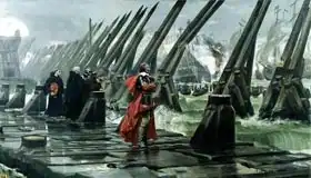 Motte, Henri-Paul: Richelieu (1585-1642) on the sea wall at La Rochelle
