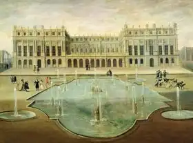 French school (17th century): Chateau de Versailles from the Garden Side, before 1678