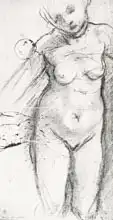 Pontormo, Jacopo: Knee Length Study of a Nude Woman