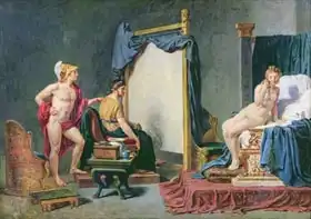 David, Jacques-Louis: Apelles Painting Campaspe in the Presence of Alexander the Great (356-323 BC)