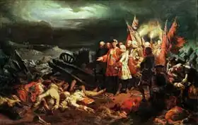 Philippoteaux, Felix: Louis XV (1710-74) Visiting the Field of Battle at Fontenoy in May 1745