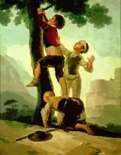 Goya, Francisco: Boys Climbing a Tree, cartoon for a tapestry, 1790-92