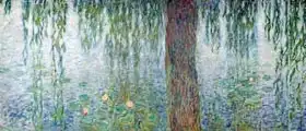Monet, Claude: Waterlilies: Morning with Weeping Willows, detail of the left section, 1915-26