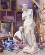 Renoux, Jules Ernest: Ernest Renoux in his Studio, 50, rue Saint-Didier