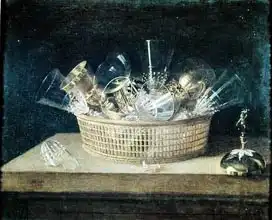 Stoskopff, Sebastian: Still Life with a Basket of Glasses