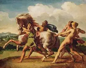 Géricault, Théodore: Slaves stopping a horse, study for 