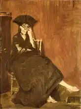 Manet, Edouard: Berthe Morisot (1841-95) with a Fan