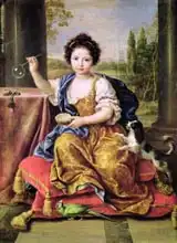 Mignard, Nicolas: Marie-Anne de Bourbon (1666-1739) Mademoiselle de Blois, Blowing Soap Bubbles