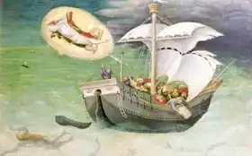 Fabriano, Gentile da: St. Nicholas Saves a Ship from Wreckage, predella panel from the Quaratesi Altarpiece