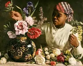 Bazille, Jean Frederic: Negress with Peonies