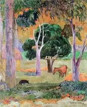 Gauguin, Paul: Dominican Landscape or, Landscape with a Pig and Horse