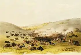 Catlin, George: Buffalo Hunt, Surround