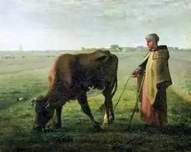 Millet, J. F.: Woman Grazing her Cow